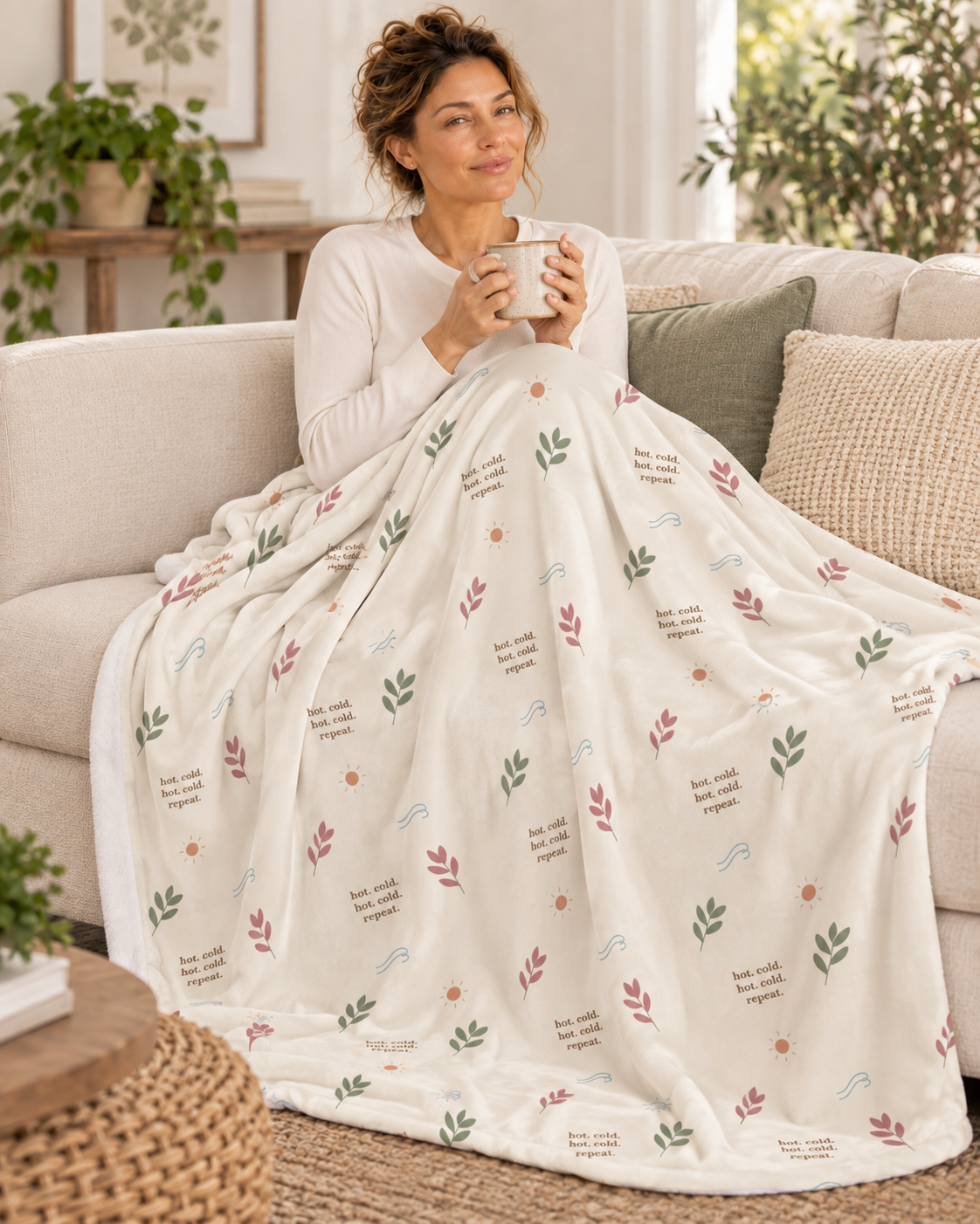 Hot. Cold. Repeat. | Funny Perimenopause Throw Blanket