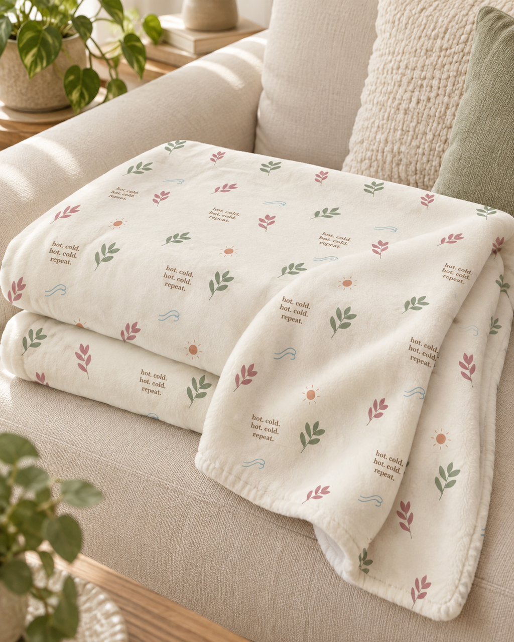 Hot. Cold. Repeat. | Funny Perimenopause Throw Blanket
